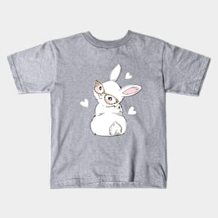 Funny Cute Bunny Wearing Glasses Leopard Easter Day Kids T-Shirt